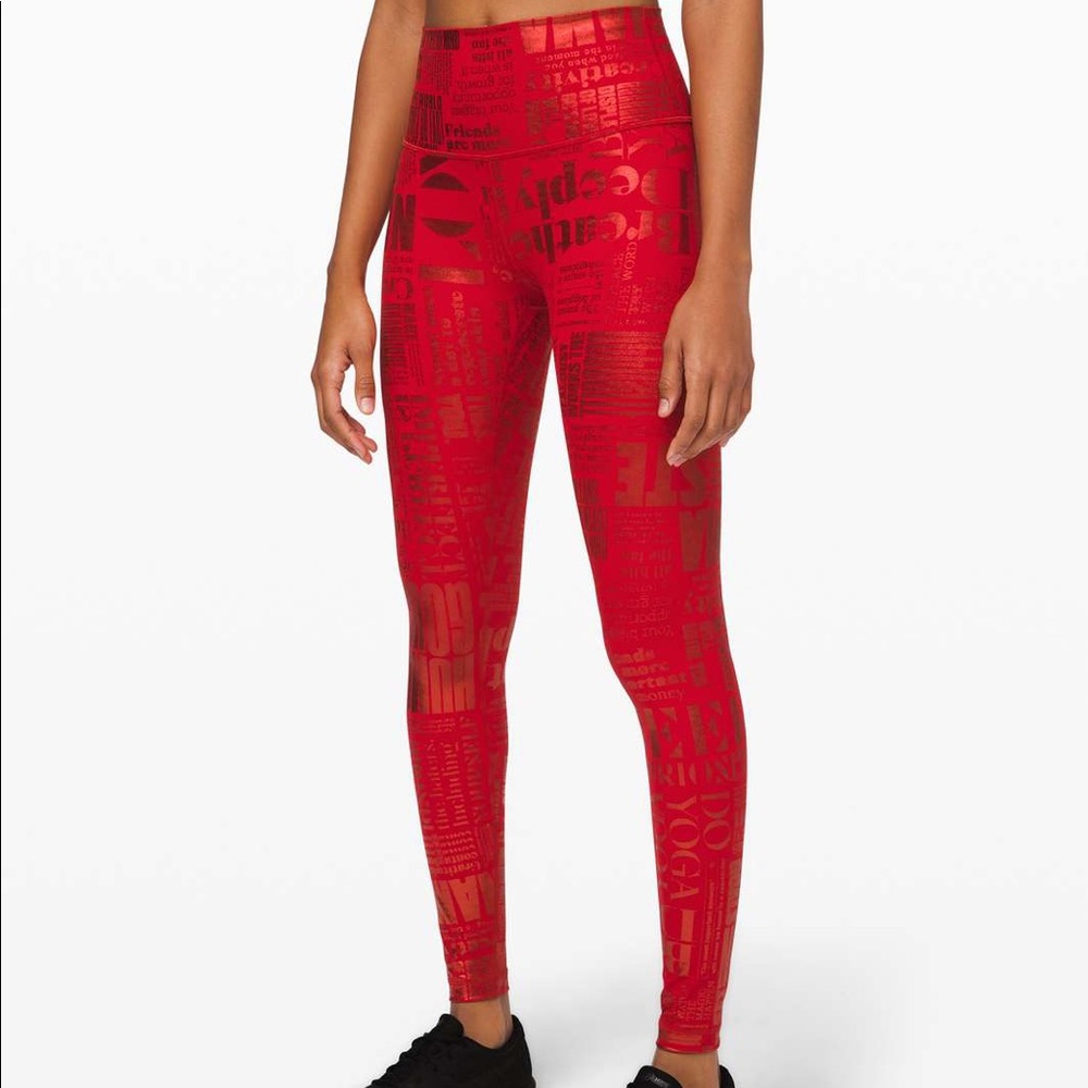 Lululemon Wonder Under Red Leggings